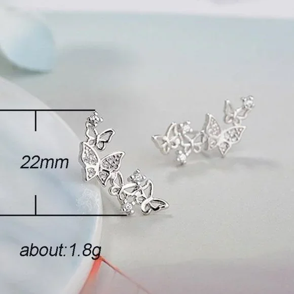 🌸Glitter Hollow Butterflies 18k Gold Plated ButterflyUNVN12425 - Picture 3 of 4